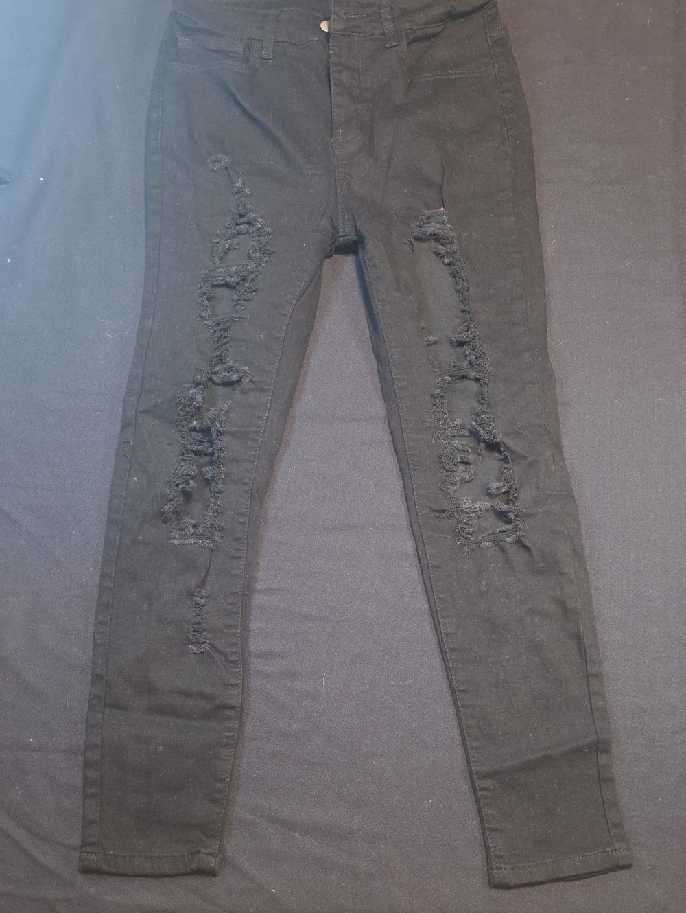 Black Distressed Skinny Jeans AL 006